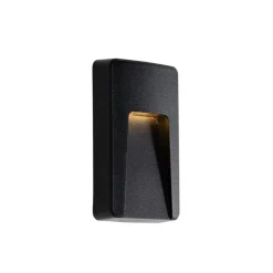 Buiten wandlamp zwart rechthoekig incl. LED IP65 - Gem