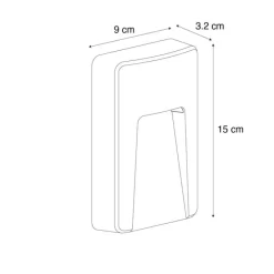 Buiten wandlamp zwart rechthoekig incl. LED IP65 - Gem