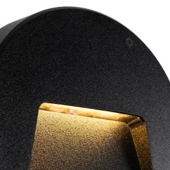 Buiten wandlamp zwart rond incl. LED IP65 - Gem