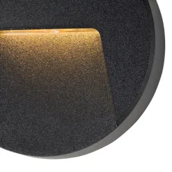 Buiten wandlamp zwart rond incl. LED IP65 - Gem