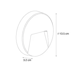 Buiten wandlamp zwart rond incl. LED IP65 - Gem