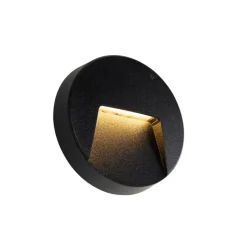 Buiten wandlamp zwart rond incl. LED IP65 - Gem