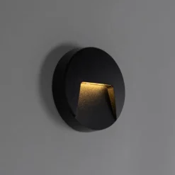 Buiten wandlamp zwart rond incl. LED IP65 - Gem