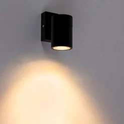 Buiten wandlamp zwart RVS GU10 50mm IP44 - Solo