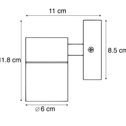 Buiten wandlamp zwart RVS GU10 50mm IP44 - Solo