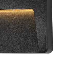 Buiten wandlamp zwart vierkant incl. LED IP65 - Gem