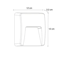 Buiten wandlamp zwart vierkant incl. LED IP65 - Gem