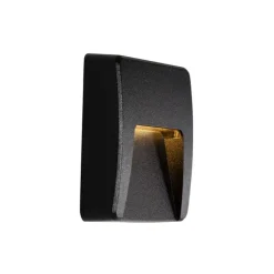 Buiten wandlamp zwart vierkant incl. LED IP65 - Gem