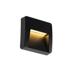 Buiten wandlamp zwart vierkant incl. LED IP65 - Gem