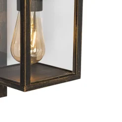 Buiten wandlantaarn antiek goud met bewegingssensor IP44 - Charlois