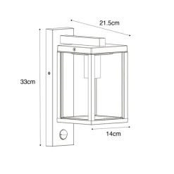 Buiten wandlantaarn antiek goud met bewegingssensor IP44 - Charlois