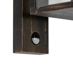 Buiten wandlantaarn antiek goud met bewegingssensor IP44 - Charlois