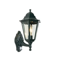 Buiten wandlantaarn donker groen met bewegingssensor IP44 - New Orleans up