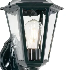 Buiten wandlantaarn donker groen met bewegingssensor IP44 - New Orleans up