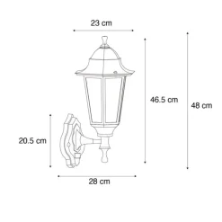 Buiten wandlantaarn donker groen met bewegingssensor IP44 - New Orleans up