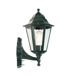 Buiten wandlantaarn donker groen met bewegingssensor IP44 - New Orleans up