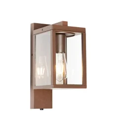 Buiten wandlantaarn roestbruin IP44 met schemersensor - Charlois