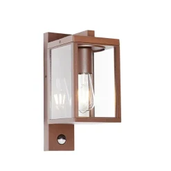 Buiten wandlantaarn roestbruin met bewegingssensor IP44 - Charlois