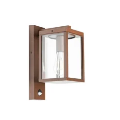 Buiten wandlantaarn roestbruin met bewegingssensor IP44 - Charlois