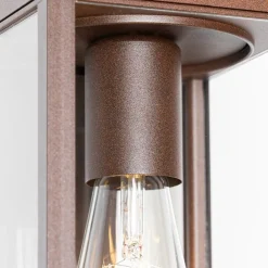 Buiten wandlantaarn roestbruin met bewegingssensor IP44 - Charlois