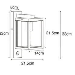 Buiten wandlantaarn roestbruin met bewegingssensor IP44 - Charlois