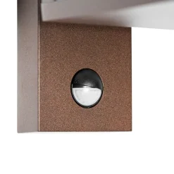 Buiten wandlantaarn roestbruin met bewegingssensor IP44 - Charlois