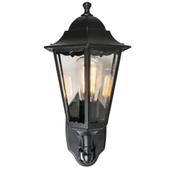 Buiten wandlantaarn zwart met bewegingssensor IP44 - New Orleans Up