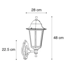 Buiten wandlantaarn zwart met bewegingssensor IP44 - New Orleans Up
