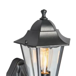 Buiten wandlantaarn zwart met bewegingssensor IP44 - New Orleans Up