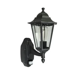 Buiten wandlantaarn zwart met bewegingssensor IP44 - New Orleans Up