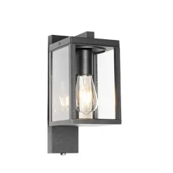 Buiten wandlantaarn zwart IP44 met schemersensor - Charlois