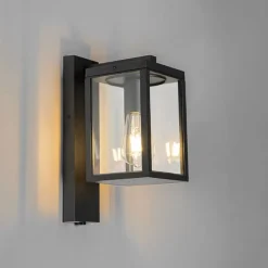 Buiten wandlantaarn zwart IP44 met schemersensor - Charlois