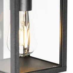 Buiten wandlantaarn zwart IP44 met schemersensor - Charlois