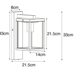Buiten wandlantaarn zwart IP44 met schemersensor - Charlois