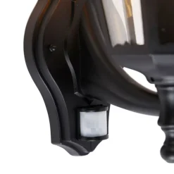 Buiten wandlantaarn zwart met bewegingssensor IP44 - Havana