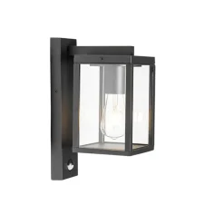 Buiten wandlantaarn zwart met bewegingssensor IP44 - Charlois