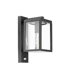 Buiten wandlantaarn zwart met bewegingssensor IP44 - Charlois