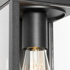 Buiten wandlantaarn zwart met bewegingssensor IP44 - Charlois