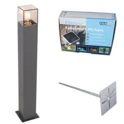 Buitenlamp 70 cm antraciet met grondpin en kabelmof - Denmark