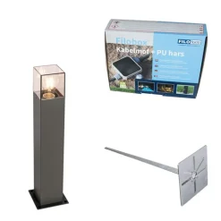 Buitenlamp 50 cm antraciet met grondpin en kabelmof - Denmark