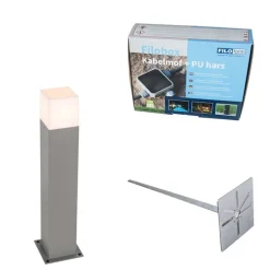 Buitenlamp 50 cm grijs met grondpin en kabelmof - Denmark