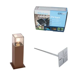 Buitenlamp 30 cm roestbruin met grondpin en kabelmof - Denmark