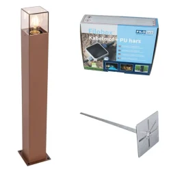 Buitenlamp 70 cm roestbruin met grondpin en kabelmof - Denmark