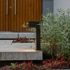 Buitenlamp antiek goud met grondpin en kabelmof 35cm IP44 - Baleno