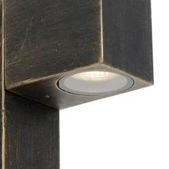 Buitenlamp antiek goud met grondpin en kabelmof 35cm IP44 - Baleno