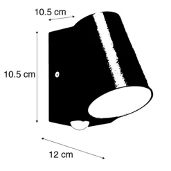 Buitenlamp antraciet met bewegingssensor incl. LED - Uma
