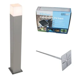 Buitenlamp Denmark P70 grijs met grondpin en kabelmof