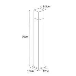 Buitenlamp Denmark P70 grijs met grondpin en kabelmof