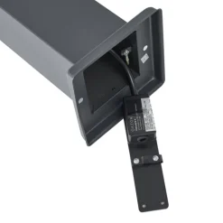 Buitenlamp donkergrijs met smoke glas 45cm IP44 met stopcontact en bewegingssensor - Malios