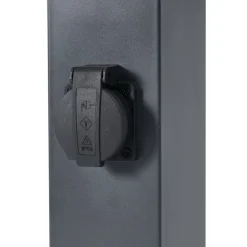 Buitenlamp donkergrijs met smoke glas 45cm IP44 met stopcontact en bewegingssensor - Malios